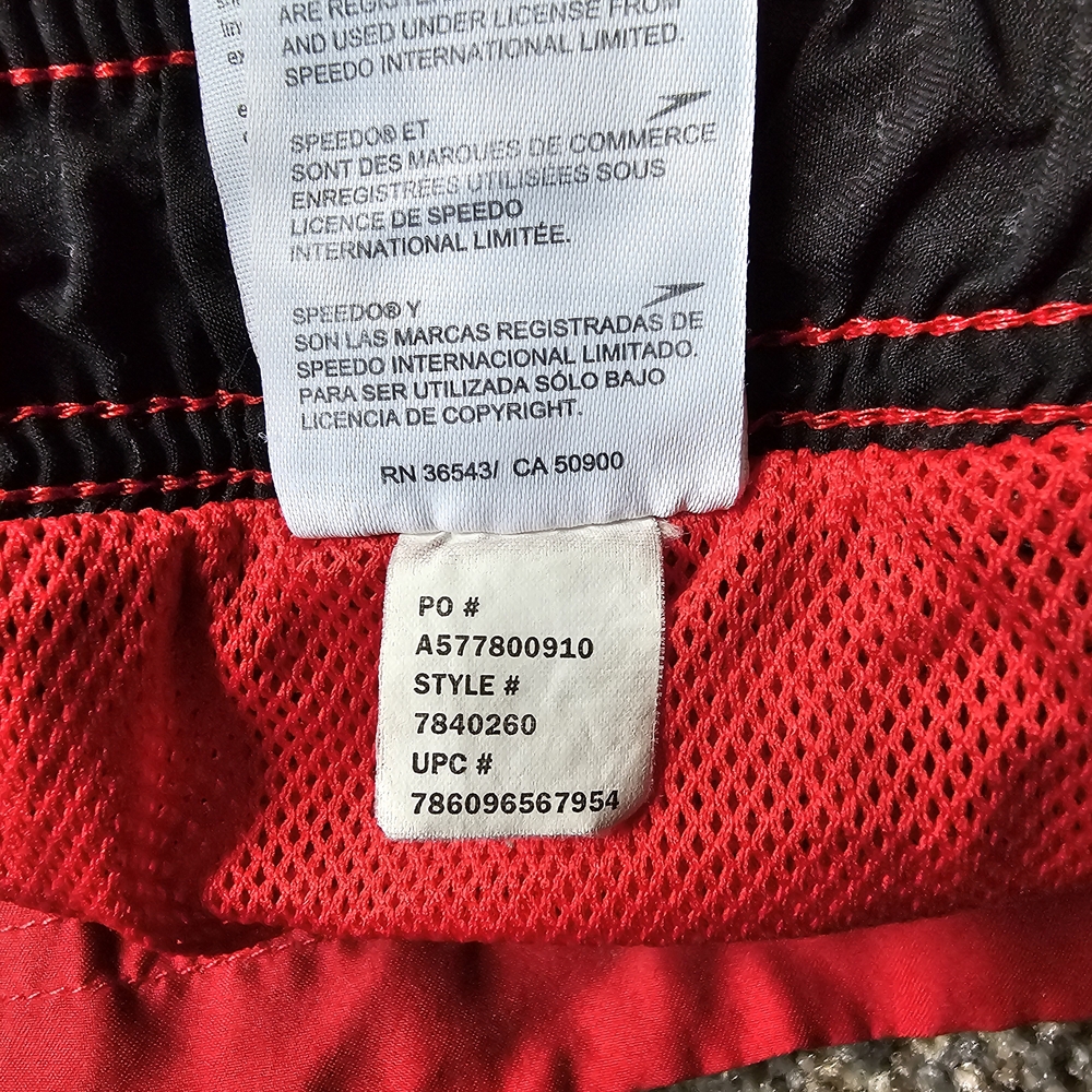 Speedo Red Swimwear with Black Trim - Picture 5 of 5